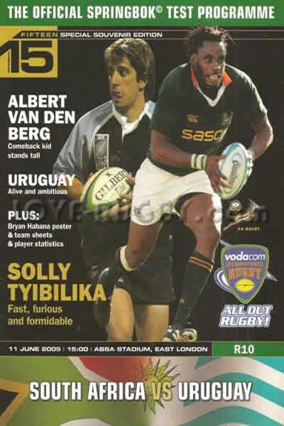 2005 South Africa v Uruguay  Rugby Programme